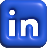 Blue 3D LinkedIn Icon